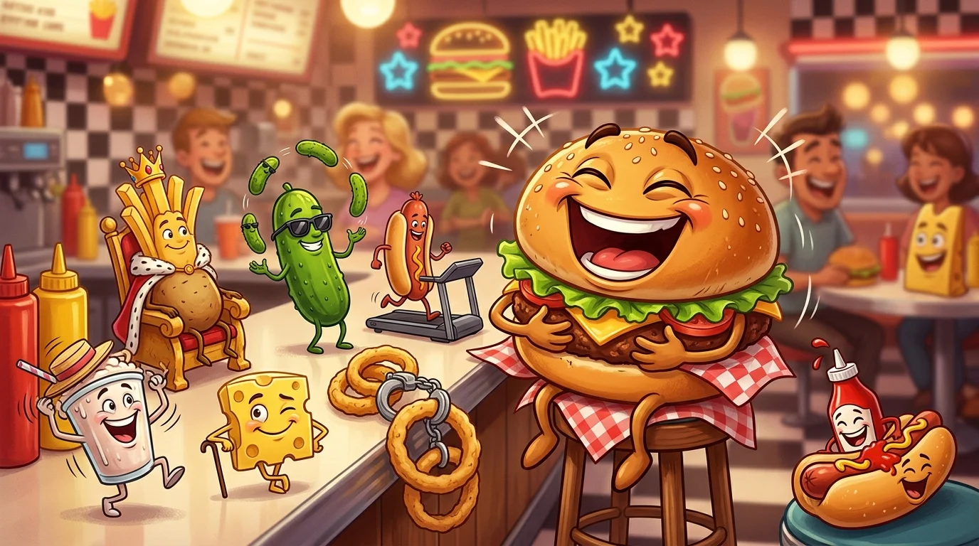 Cheeky Burger and Fast Food Puns